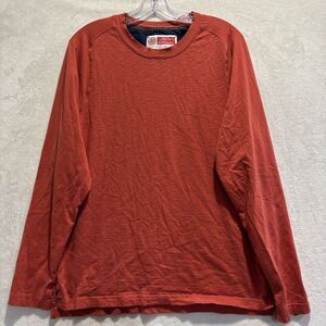 Robert Graham Freshly Laundered Long Sleeve Crewneck Tee T-Shirt Red Men's Large